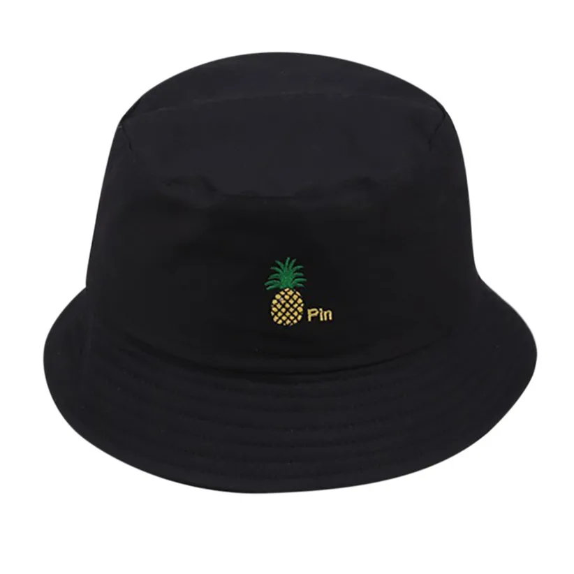 Кепки солнцезащитные унисекс для женщин Ананас солнцезащитный козырек шляпы мужские солнечные шляпы федоры одноцветные летние пляжные кепки 906 - Цвет: Black