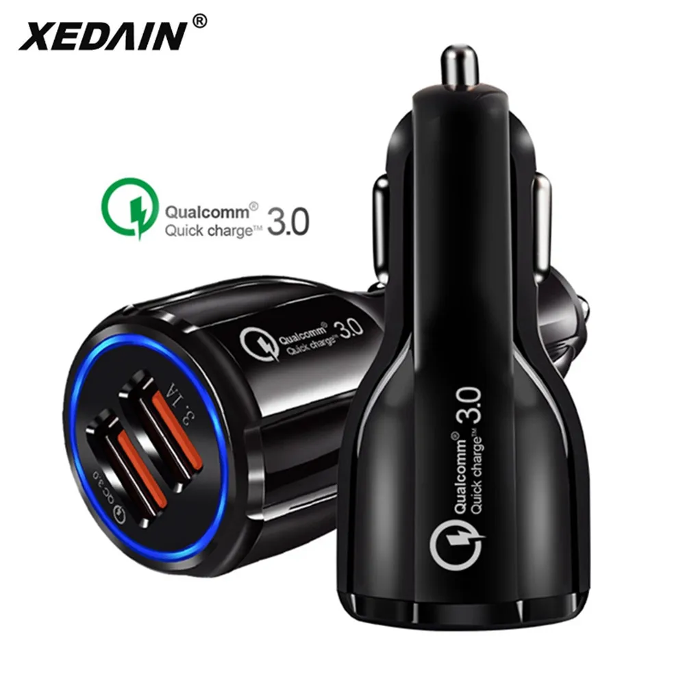 

XEDAIN 3.1A Car Micro USB Charger Quick Charge 3.0 Mobile Phone Charger 2 Port USB Fast Car Charger for iphone ios Android Phone