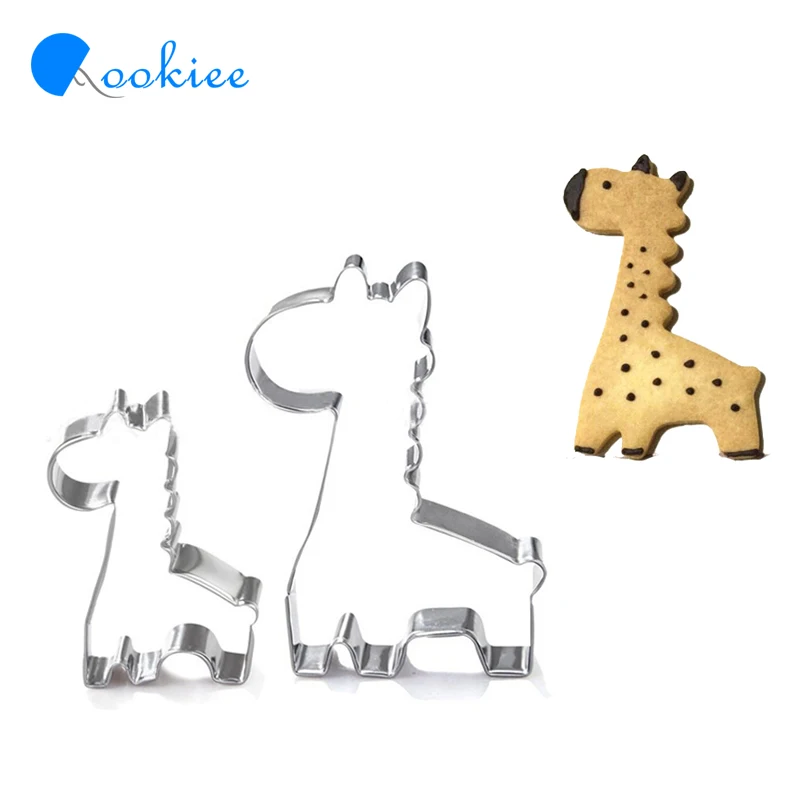 Qookiee 2 шт./компл. Нержавеющая сталь печенья Жираф Форма печенье Mold выпечки