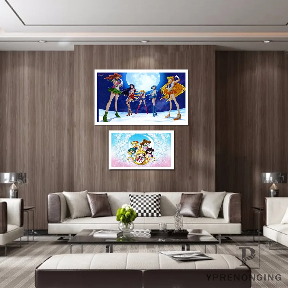 Пользовательские Sailor Moon плакат искусство домашний декор холст печать из шелковой ткани с принтом плакат на стену без рамки 180317@ 30