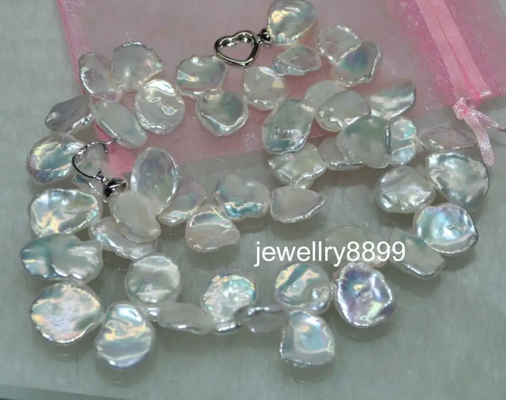 

18"12-13MM NATURAL Aus. SOUTH SEA GENUINEwhite PEARL NECKLACE (9.13)