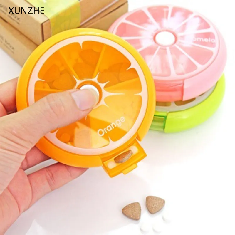 XUNZHE Food Grade PP Multi-Function 7 Grid Pills Box Cute Portable Travel Drug Classification Storage Box One Week Medicine Box 2