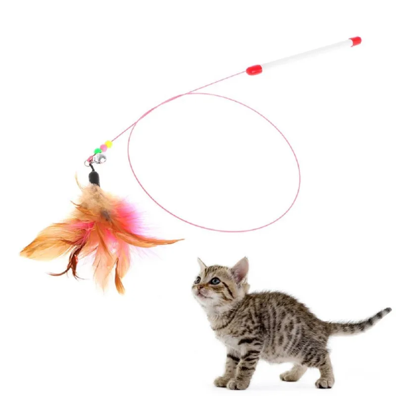 Падение 15 видов игрушки для кошек кошка игрушка Пластик, Стальная проволока, палочка-Дразнилка с перьями, игрушка для кошек интерактивные принтом в виде рождественского кота