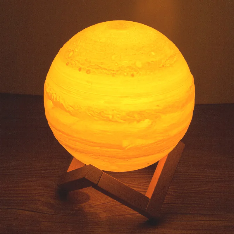 

USB Rechargeable 3D Print Jupiter Moon Lamp Touch constellation Night Light Bedroom table 2Color kid Decor Creative Luminaria
