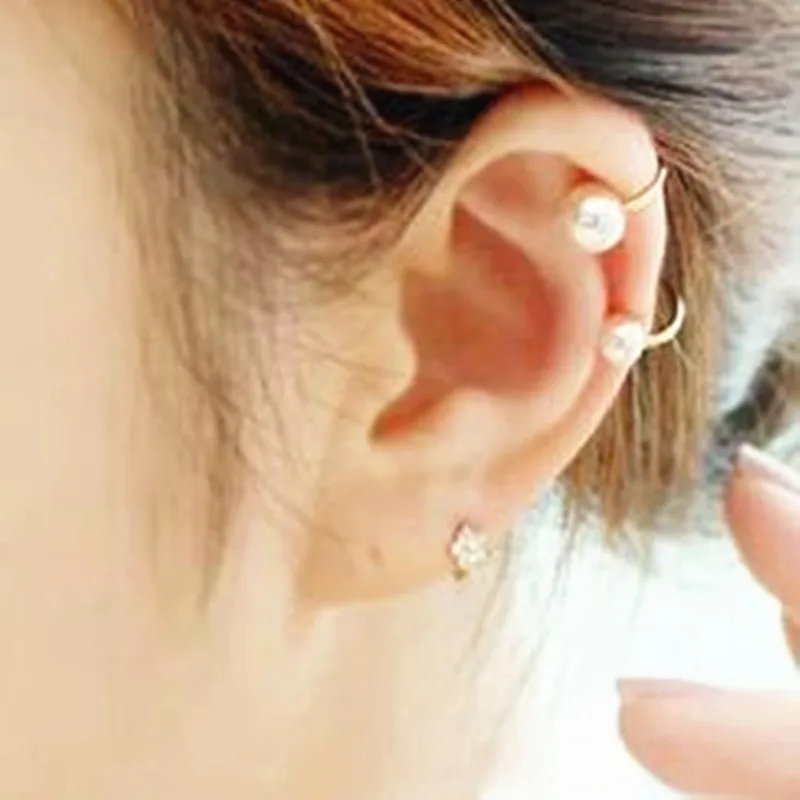 

Pearl ear clip U - shaped clip without ear hole hidden earrings ED73