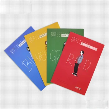 

4PCS Student notebook cartoon pattern exercise book business notebook EDC diary portable hand book office and school supplies