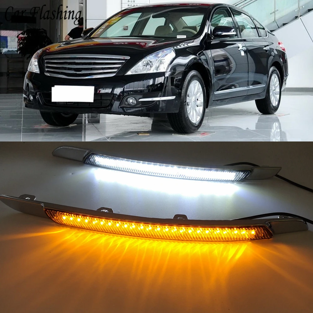 

Car flashing LED Daytime Running Light For Nissan Altima teana 2008 2009 2010 DRL with turn signal Daylight Waterproof Fog Lamp
