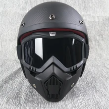 Casco de moto VCOROS de media cara de fibra de carbono de alta calidad vintage retro cascos ECE DOT cascos de motocicleta