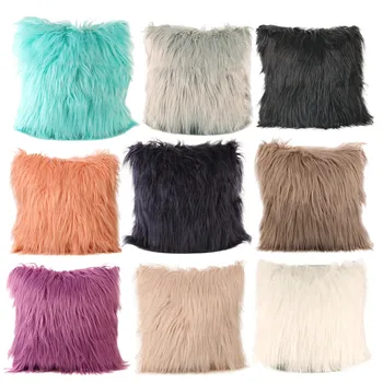 

Super Soft 1PCS 43*43 cm Pillow Case Plush Furry Throw Pillow Case Home Bed Room Office Supplies Colorful New