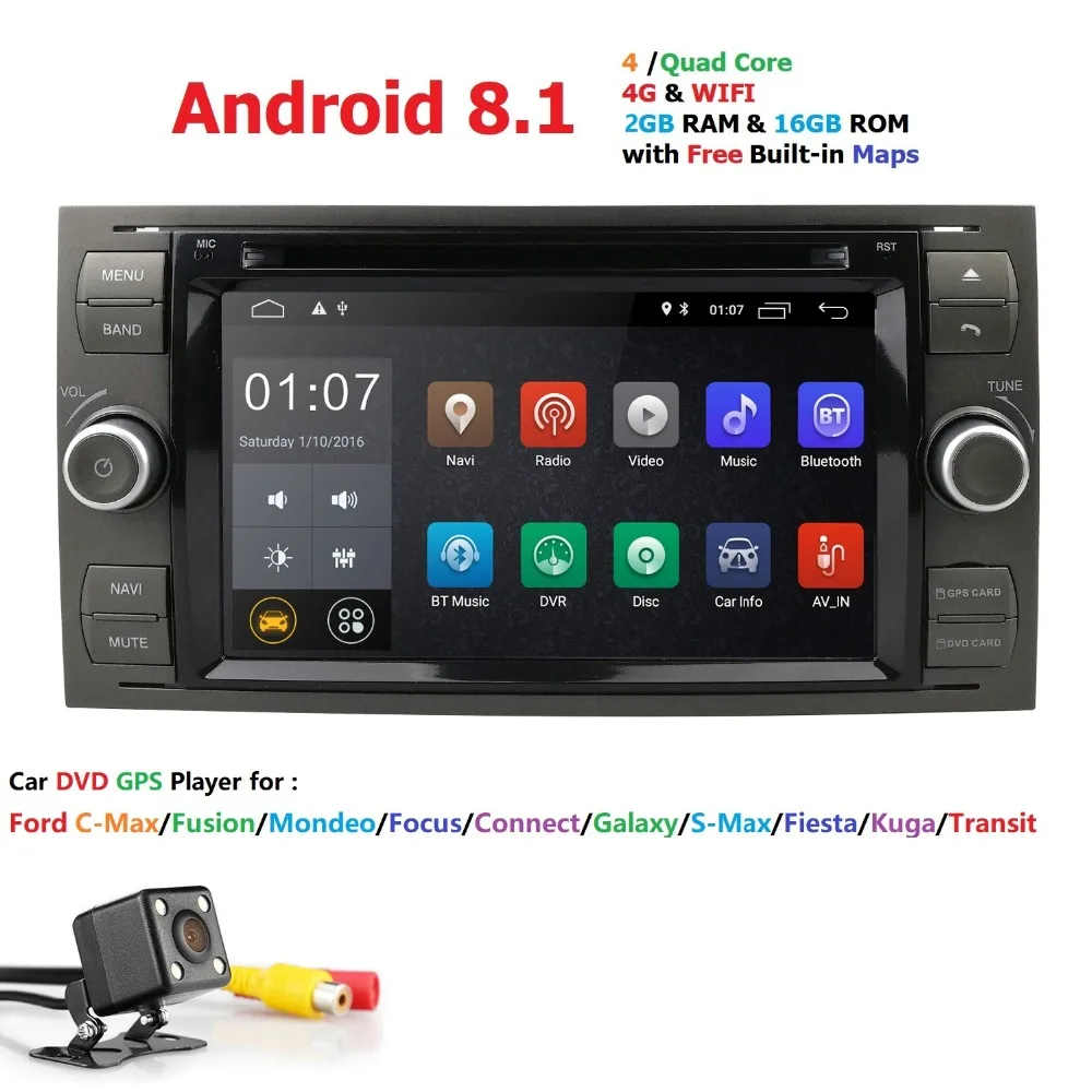 Hizpo 2Din Android 8 1 стерео автомобильный DVD Play для ford Foucs Mondeo S max smax Kuga c gps умное радио