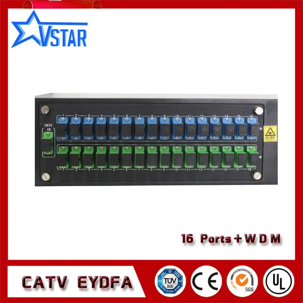 CATV highpower EDFA/EYDFA с WDM для FTTX pon 20dBm каждый порт