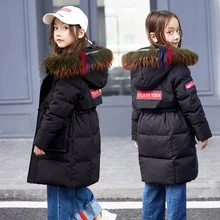 

OLEKID Children Girls Winter Coat Long Down Jacket For Girl 5-14 Years Kid Outerwear Winterjas Meisjes Kurtka Zimowa Dziewczynka