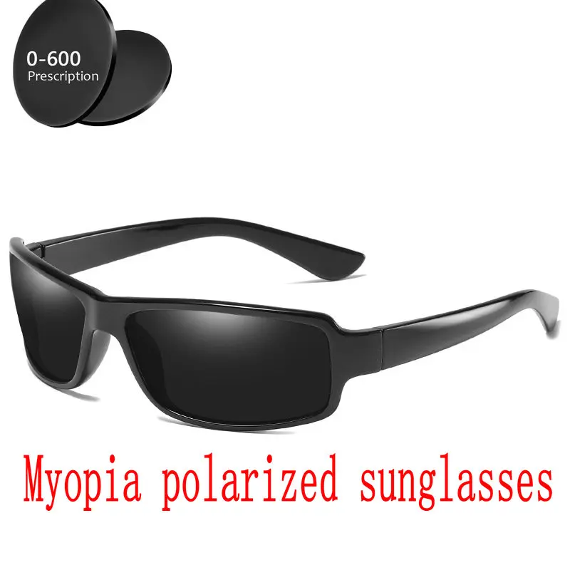 Диоптрийные поляризованные солнцезащитные очки для мужчин и женщин близорукие очки модные квадратные мужские очки для вождения UV400 FML