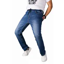 7XL большой Размеры Высокая Талия Длинные брюки эластичные брендовые джинсы хлопковые модные штаны Демисезонный Мужской мягкий деним