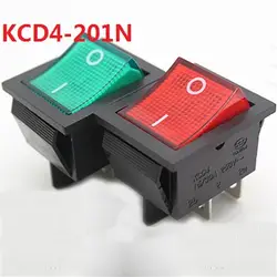 KCD4-201N Красный Зеленый AC переключатели 4 pin 2 позиция на от электрического кулисный переключатель для электронного оборудования 15A 30A