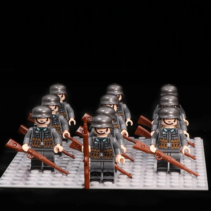 

10PCS Train Soldier guns Gun Mini figures military weapons parts accessories playmobil city Bricks building Block original toys
