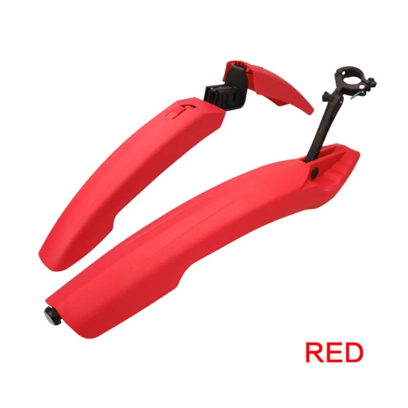 Колесо вверх флекционный велосипед MTB передний задний светодиодный грязезащитный щиток велосипедный щиток пластиковая БЫСТРОРАЗЪЕМНАЯ велосипедная задняя фара крылья - Цвет: RED