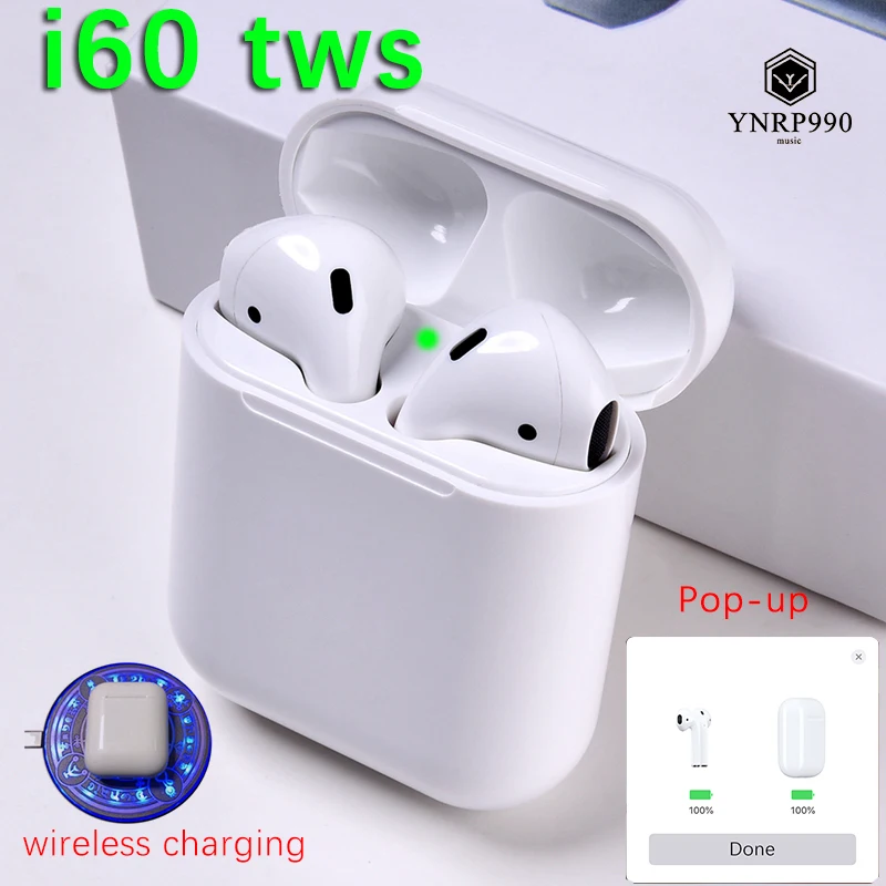 

i60 TWS Pop up 1:1 Separate use Wireless Earbuds Wireless Charging Bluetooth Earphones Headsets PK i30 i20 i12 i10 not w1 chip
