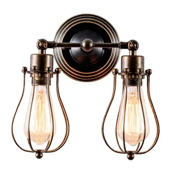 

Gladfresit Modern Vintage Wall Lights Adjustable Wire Metal Cage Sconces for Kitchen Dining Room Living Room Decoration