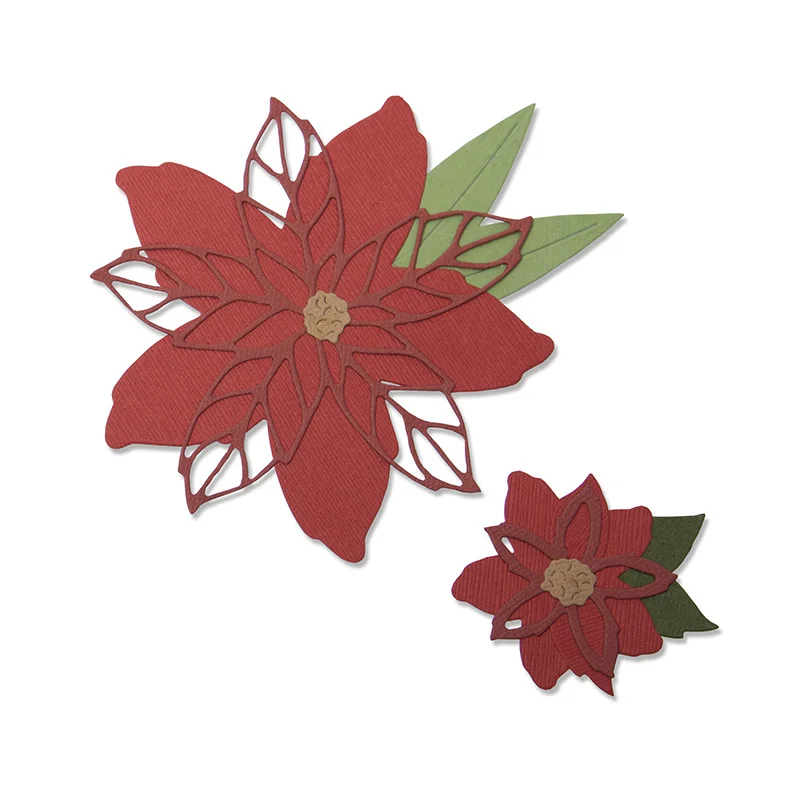 

2019 DIY New Layer Metal Cutting Dies and Scrapbooking For Paper Making Christmas Poinsettia Embossing Frame Card Dies Set