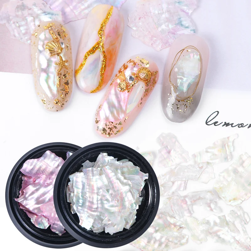 

1Box Nail Art Abalone Shell Slice Crushed 3D Decoration Irregular Shiny Symphony Flakes Sequin Manicure UV Gel Accessories JI791