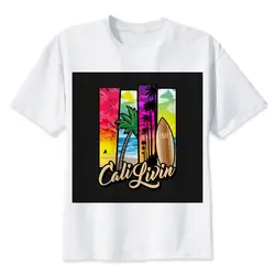 Калифорния летняя футболка творческий узор Забавные топы мужская с коротким рукавом футболки T1303