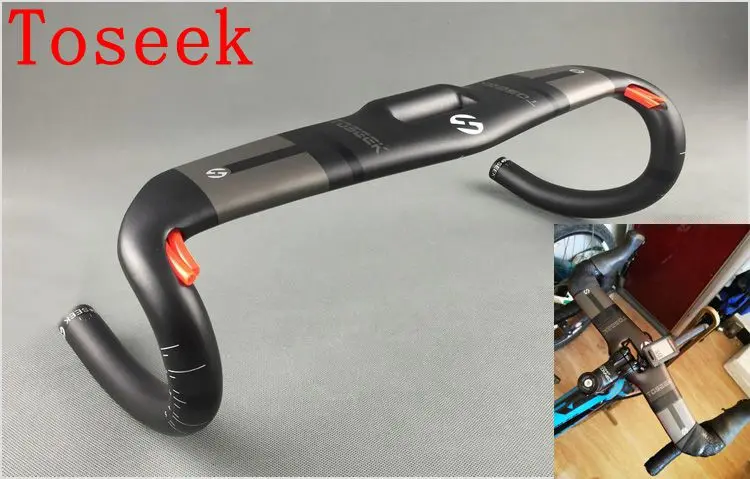 

2018 New Toseek Carbon Handlebar fiber Road Bicycle Handle bar Carbon Cycling Bike handle type 31.8*400/420/440mm hot selling