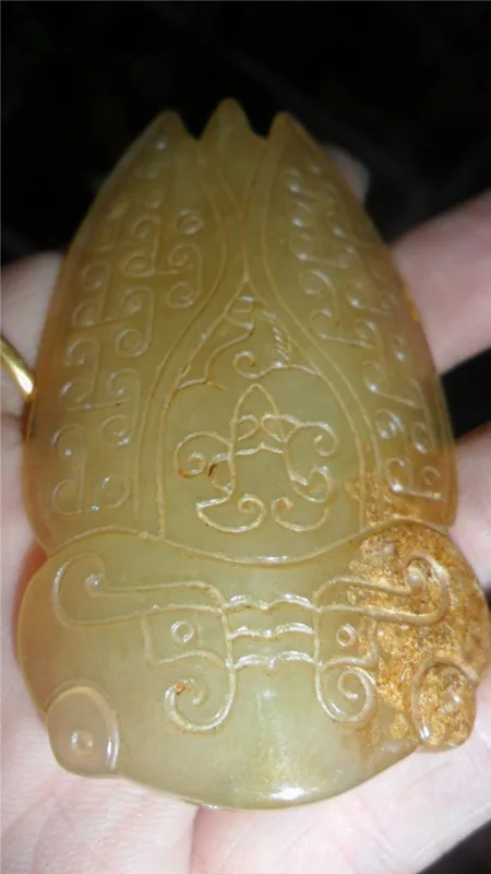 

Chinese antique jade war old natural jade ancient carving Pendant with blockbuster