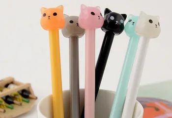 

korea bear design gel Pen Ink Pen cute School prize Office writing Supply kawaii student Stationery black needle pen 48pc/lot