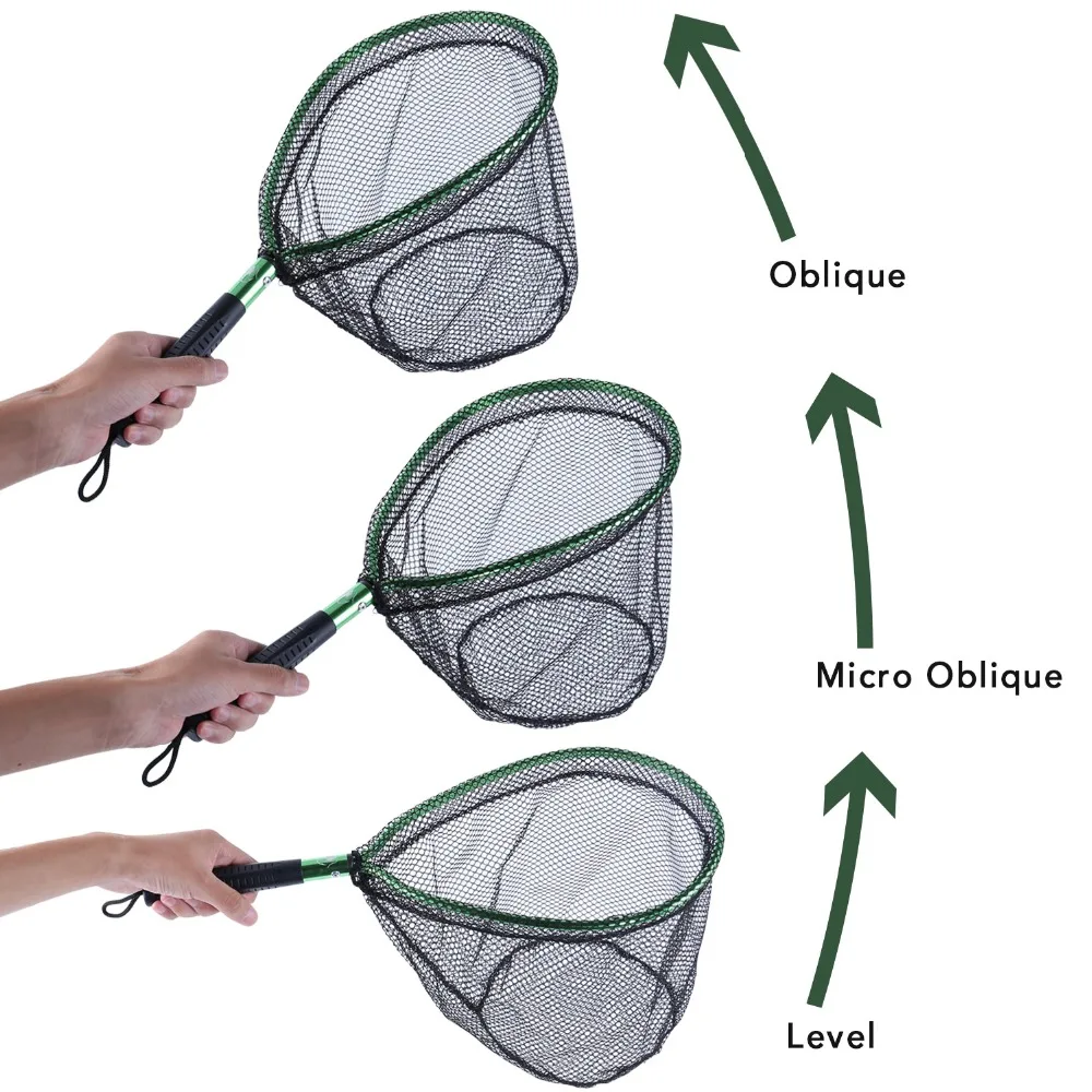 Sougayilang, 3 цвета, переносная рыболовная сеть 49 см, сетка из мягкой резины для детей, сачок, рыболовная сеть для ловли форели, шнур, рыболовные снасти