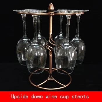 

creative design 6 piece wine cup stents not fade bronze color metal bracket