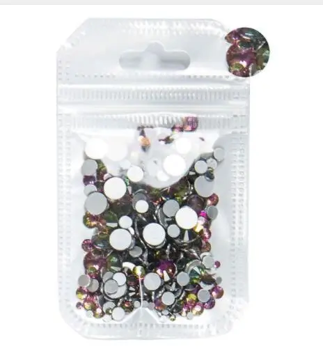 

Rainbow crystal rhinestones for nail art 400pcs Mix Sizes Nail Art Crystal Rhinestone Flatback 3D Glass Non Hot Fix Rhinestones