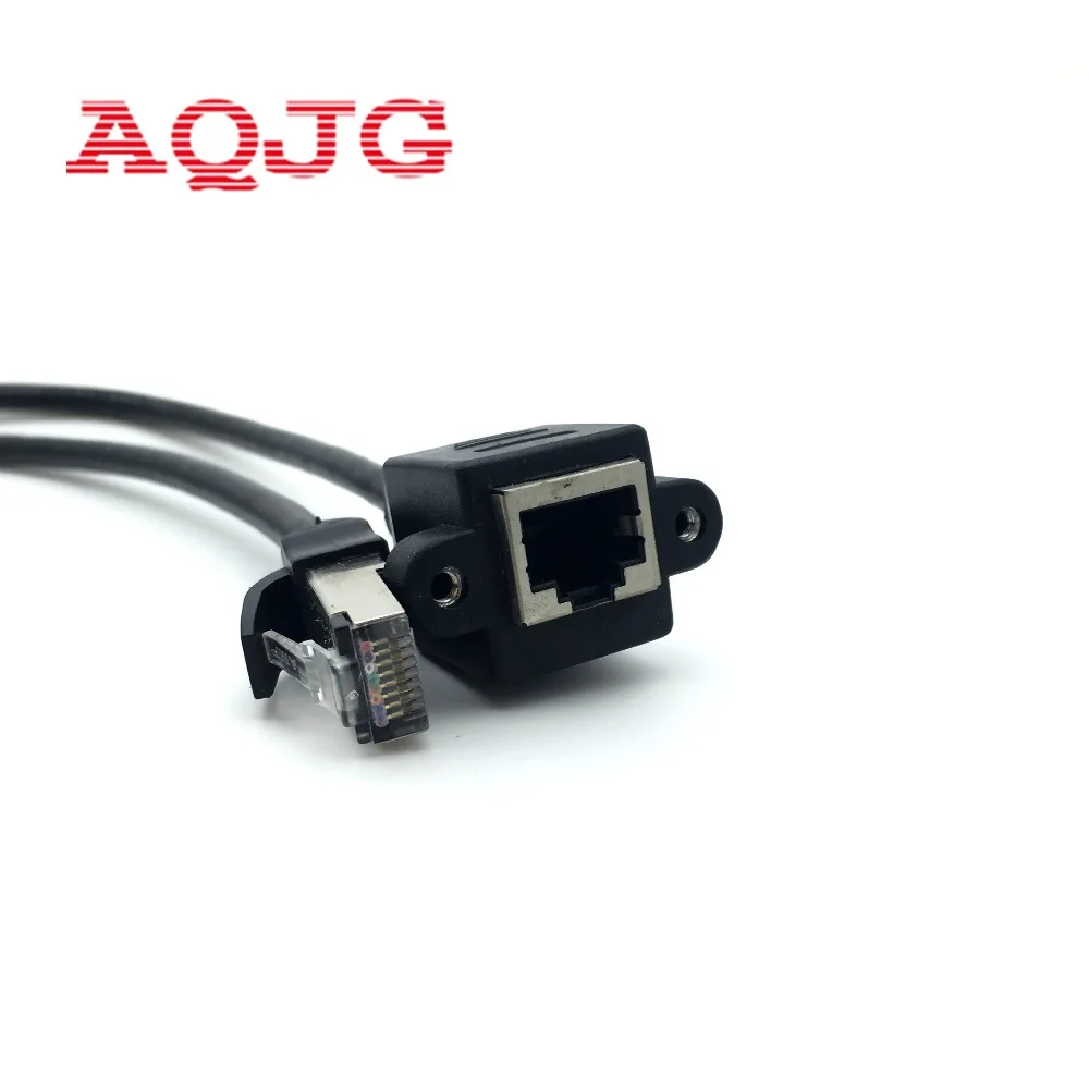 RJ45 Male to Female Screw Panel Mount LAN Network Extension