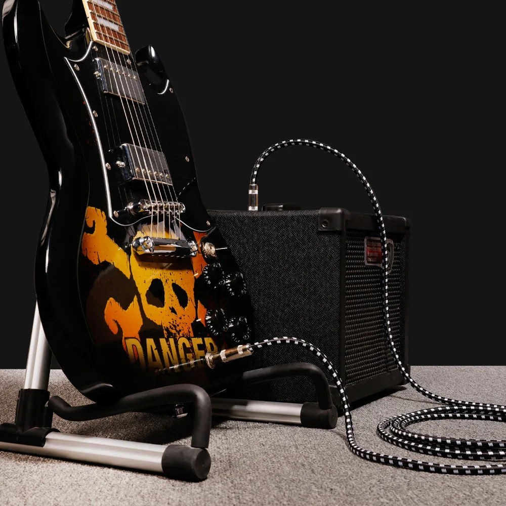 Donner гитарный кабель 10 футов, Премиум Электрический инструмент бас кабель Шнур AMP 1/4 прямой к прямой