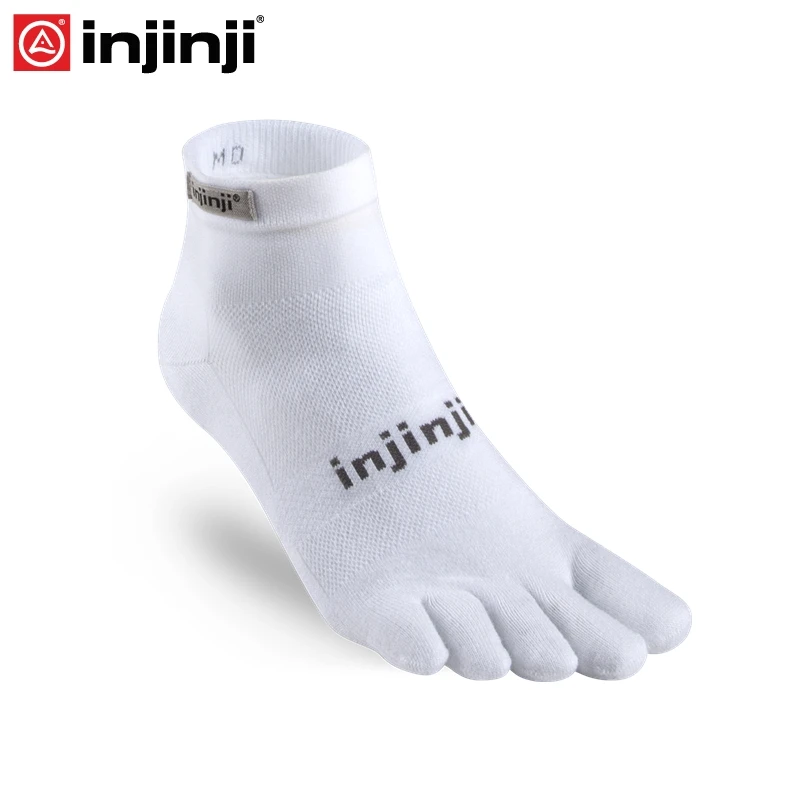 Run Injinji Toe socks, легкие мини-носки для бега с пятью пальцами, мужские спортивные носки - Цвет: Белый