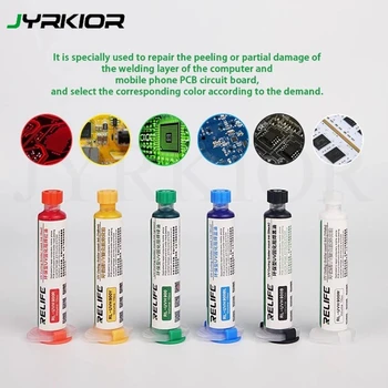 

Jyrkior ORIGINAL RELIFE 10ML TOP QUALITY UV SOLDER MASK PCB BGA PAINT PREVENT CORROSIVE ARCING Soldering Welding Fluxes Oil