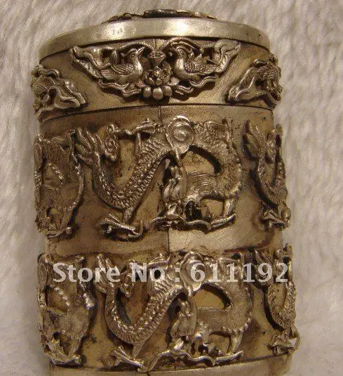 

Rare Asian antique bronze toothpick box of Tibet's most popular