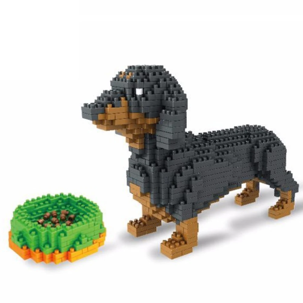 

Sausagedog block toy PZX block animal series 898 pcs easy diamond block