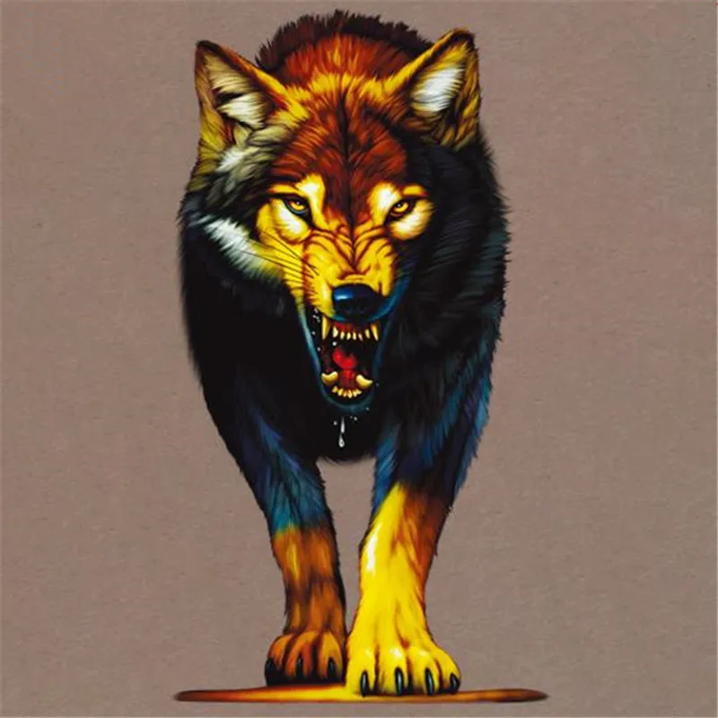 

Animal PVC Patch deal with it Clothes Heat Transfer Printing Wolf T shirt girl iron on patches for clothing women Stickers