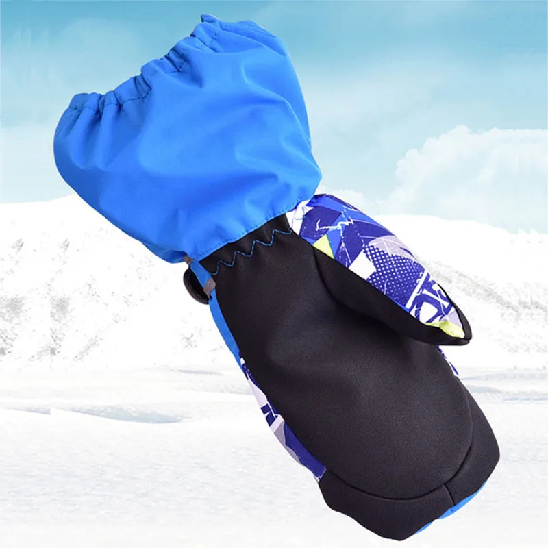 Детские зимние перчатки, варежки для маленьких мальчиков и девочек, уплотненный бархатный утеплитель, перчатки для сноуборда, водонепроницаемые ветрозащитные детские лыжные перчатки