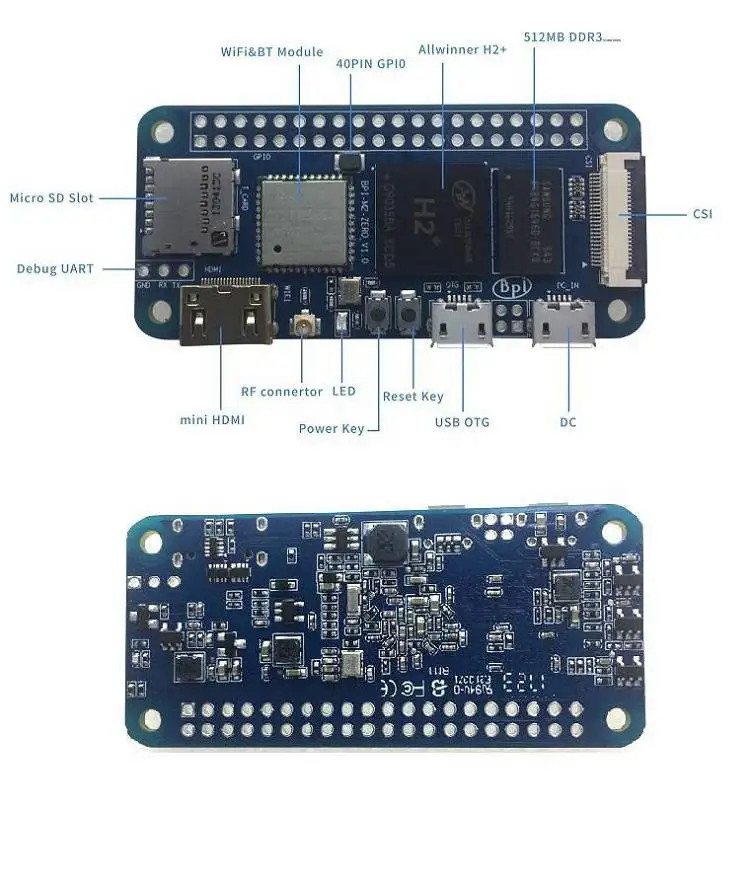 Allwinner H2+ с открытым исходным кодом Аппаратная платформа BPI M2 zero все ineter лицо же как Raspberry pi Zero W