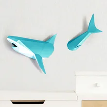 3D Акула животные Бумажная модель игрушки домашний Декор для гостиной DIY бумажные ремесленные модели вечерние подарки
