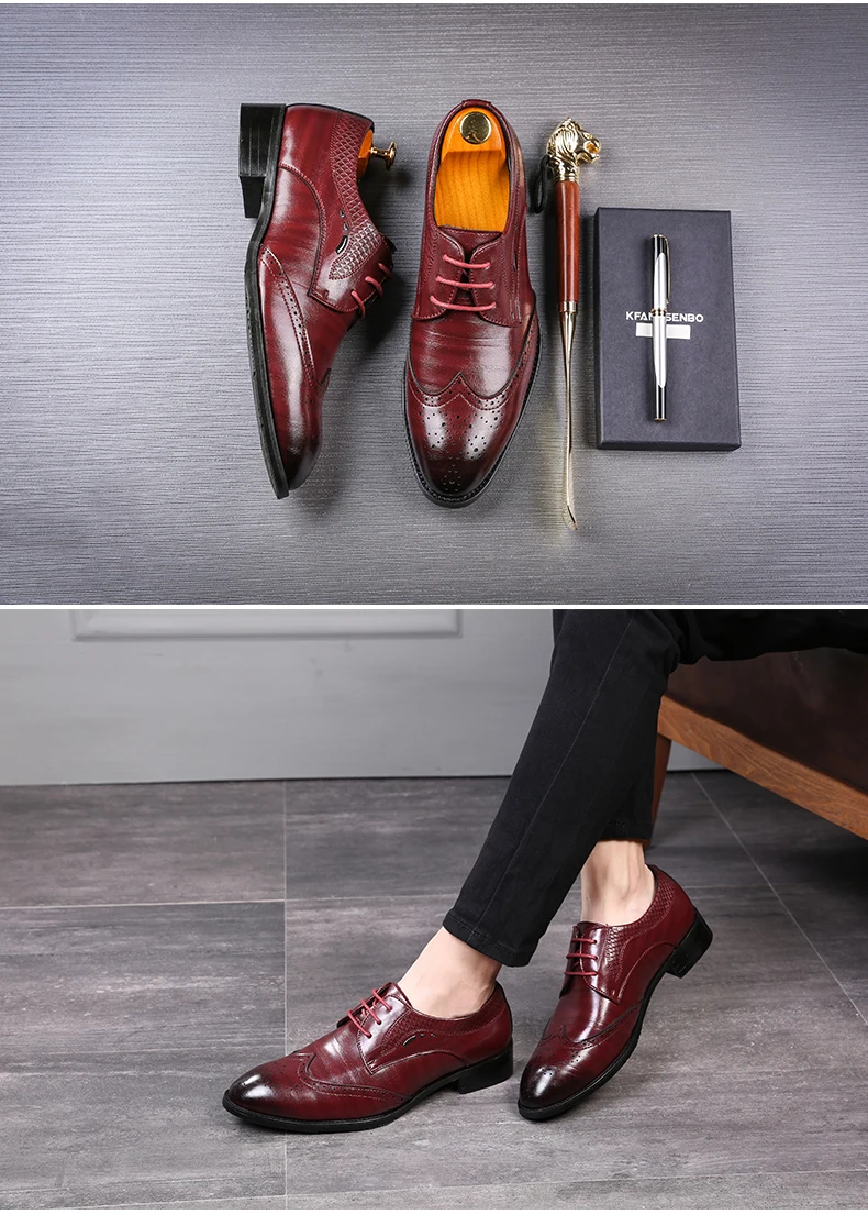 Mens Oxfords Shoe Formal Casual Shoes Men Summer Large Size 48 Lace-up Men Casual Shoes Red Oxfords Autumn Wedding Shoe For Mens (5)