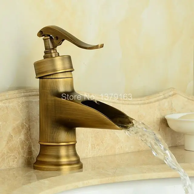 New Water Pump Look Style Antique Br Single Handle Bathroom New Water Pump Look Style Antique Br Single Handle Bathroom Deck Mounted Faucet Vessel