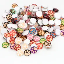 Новая мода горячая распродажа 50 шт 8 мм и 10 мм смешанные цвета с принтом лапы стиль ручной работы фото стеклянные кабошоны