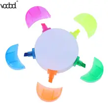 5 цветов пастельные маркеры Kawai в форме лепестков цветов, акварельные ручки, флуоресцентные канцелярские принадлежности, художественные маркеры, ручки для офиса и школы