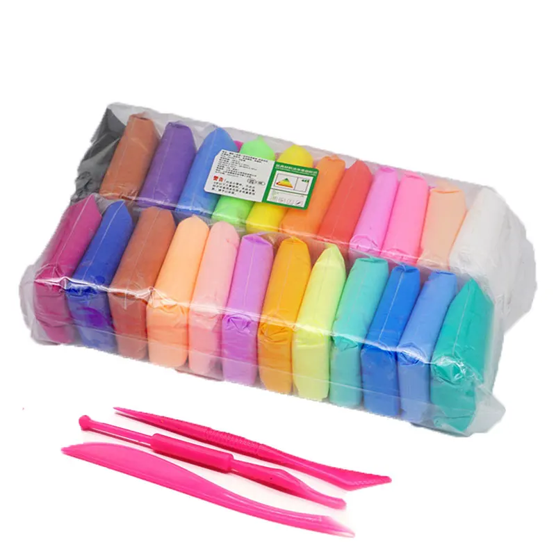 

24pcs Polymer Light Clay Slime Craft Toy Plasticine Air Dry Clay DIY Soft Playdough Boy Girls Creative Handgum Toys For Children