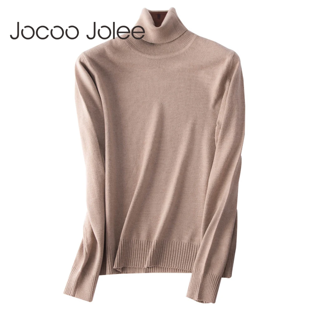 

Jocoo Jolee Cashmere Sweater Women Turtleneck Plus Size Knitted Winter Warm Sweaters Female Harajuku Pullover Jumper Pull