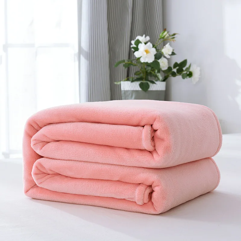 Thick knitted blanket for the couch solid soft fleece blankets for beds