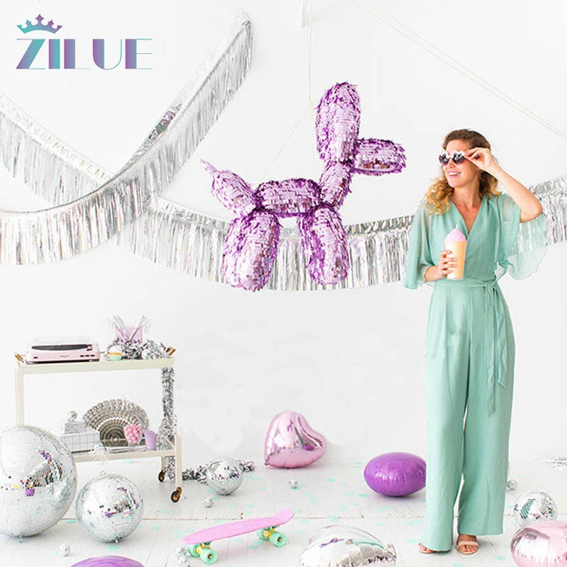 

Zilue 120x35cm Metallic Foil Fringe Curtain Tassel Door Rain Curtains Party Wedding Backdrop Decorations Metallic Foil Tassels
